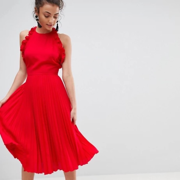 ASOS Dresses & Skirts - NWT ASOS Red Pleated Dress